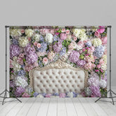 Aperturee - Aperturee Fresh Hydrangea Sweet Photography Headboard Backdrop
